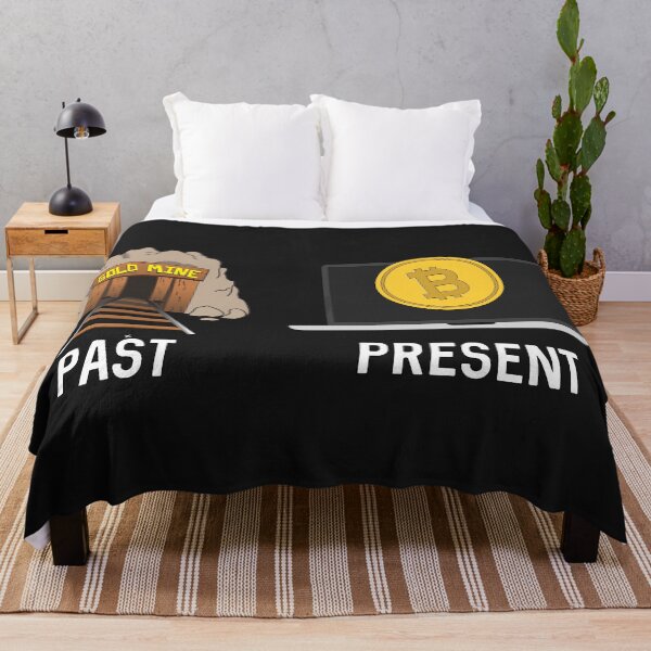 Item preview, Bitcoin Mining. Past vs Present Gold gift for Crypto Trader  designed and sold by ProtonProject.