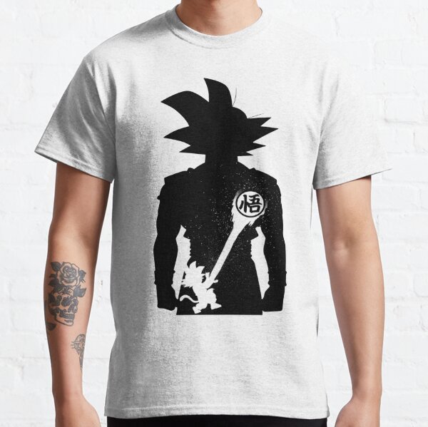 Camiseta masculina Sombra Perfil Goku Dragon Ball Camisa Blusa