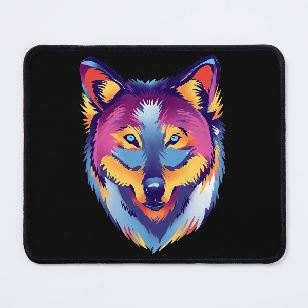 Item preview, Colorful Wolf Animal in watercolor designed and sold by Trenddesigns24.