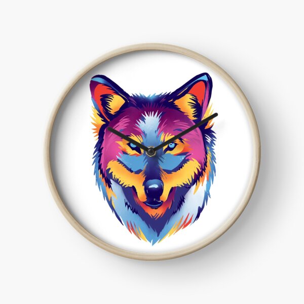 Item preview, Colorful Wolf Animal in watercolor designed and sold by Trenddesigns24.