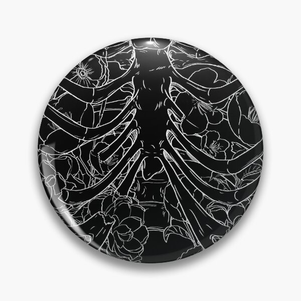 Item preview, Graphic Broken Ribcage and Flowers on Black designed and sold by Saanis.