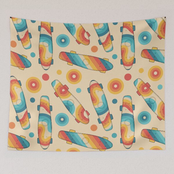 Item preview, Retro Skateboard Print Orange designed and sold by MadeByBeata.