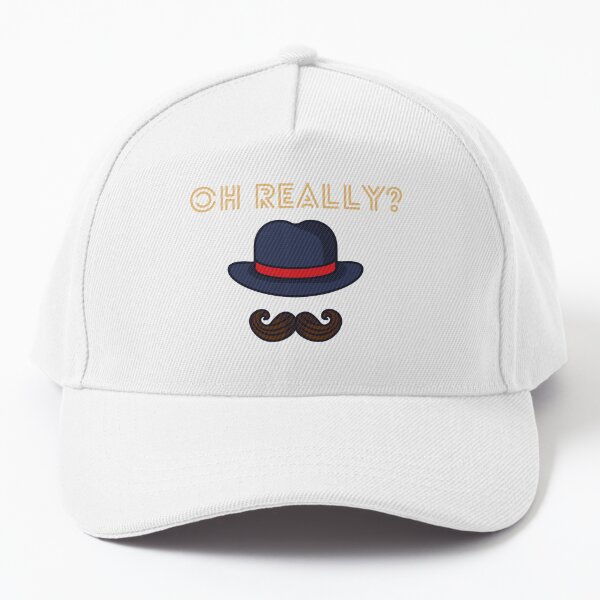 Grey Leather Stache Hat