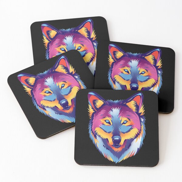 Item preview, Colorful Wolf Animal in watercolor designed and sold by Trenddesigns24.