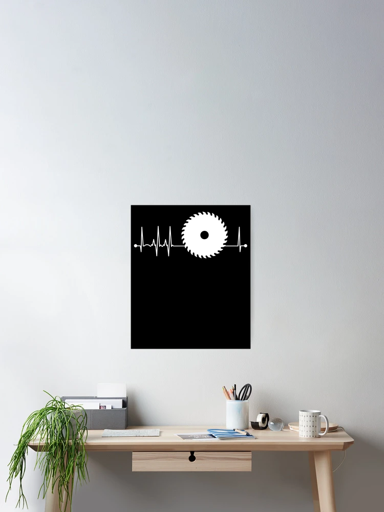 Imagen 2 de 3, Póster con la obra Sawblade Heartbeat Woodworking Pulse Logger Lumberjack Gear, diseñada y vendida por DynamicDesign.