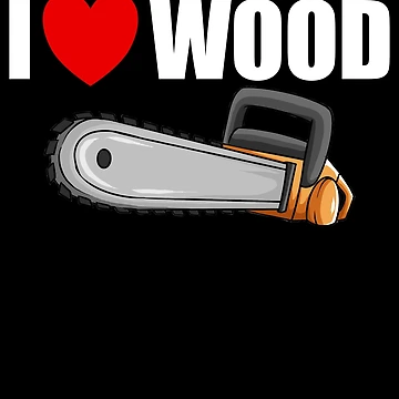 Imagen de la obra I Love Wood Chainsaw Red Heart Logger Men's Lumberjack Gear de DynamicDesign