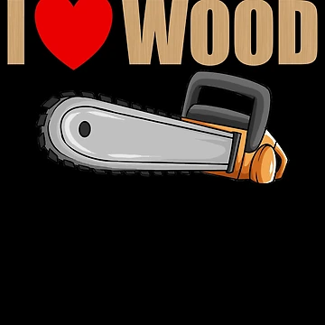 Imagen de la obra I Love Wood Chainsaw Red Heart Logger Men's Lumberjack Gear de DynamicDesign