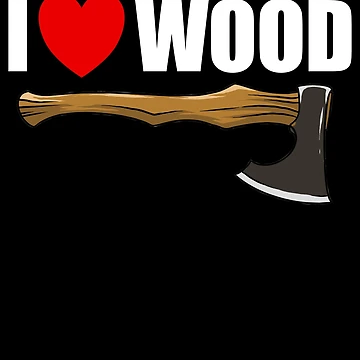 Imagen de la obra I Love Wood Hand Axe Red Heart Logger Men's Lumberjack Gear de DynamicDesign