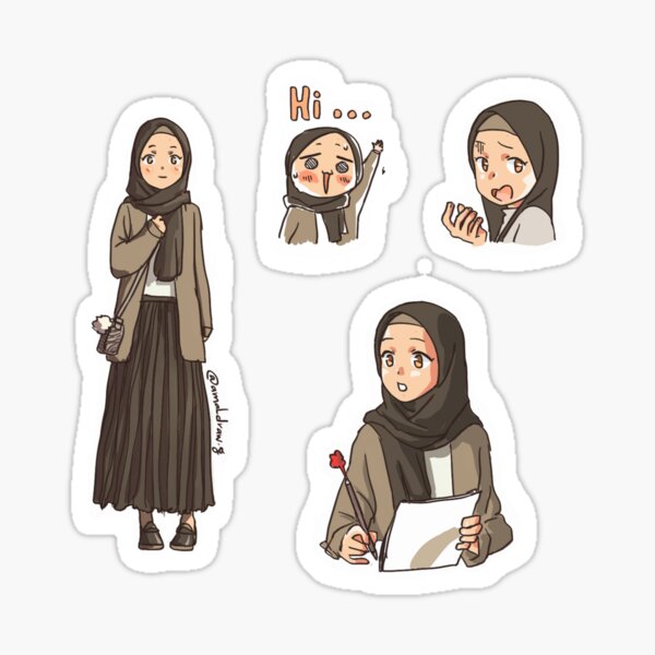 Anime Hijab Stickers for Sale