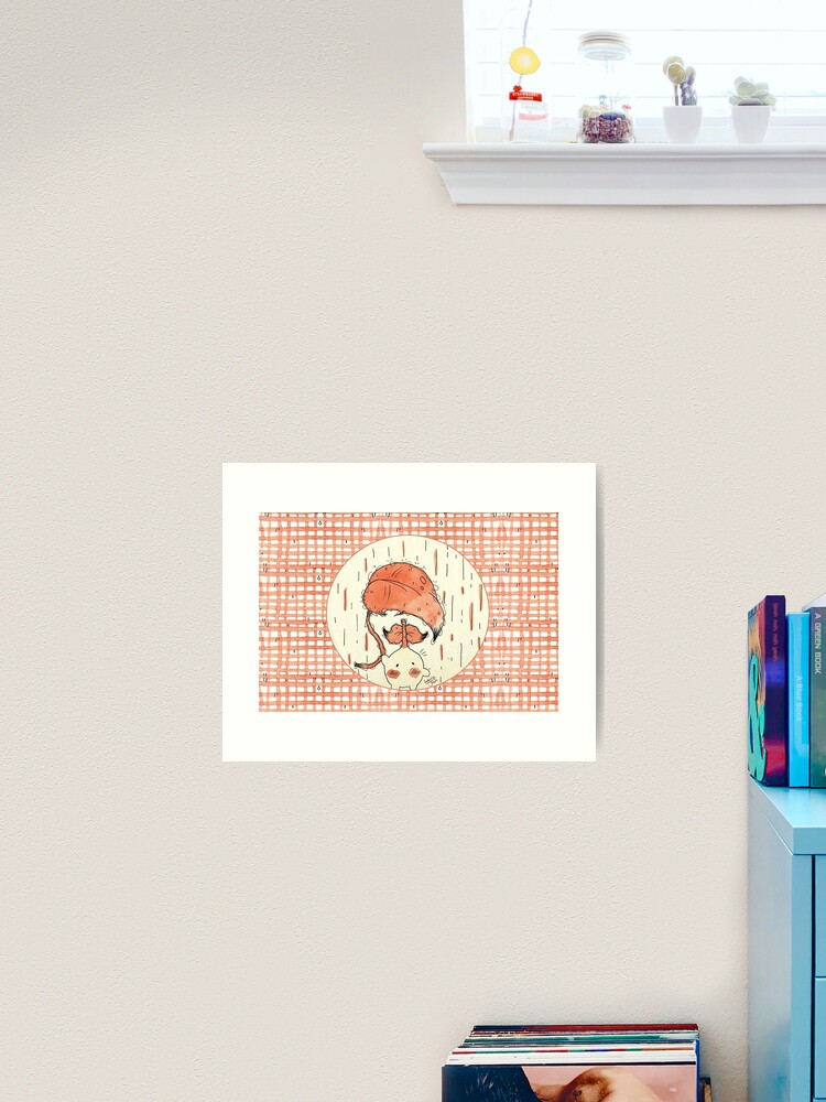 Thumbnail 2 of 3, Art Print, Rainy Day Poppy - with background designed and sold by MagickMama.