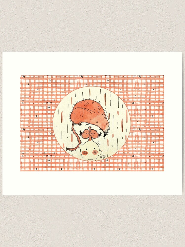Thumbnail 1 of 3, Art Print, Rainy Day Poppy - with background designed and sold by MagickMama.