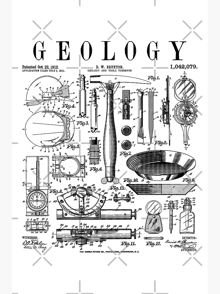 Geology Geologist Field Kit Tools Vintage Patent Print Canvas Print for  Sale by GrandeDuc