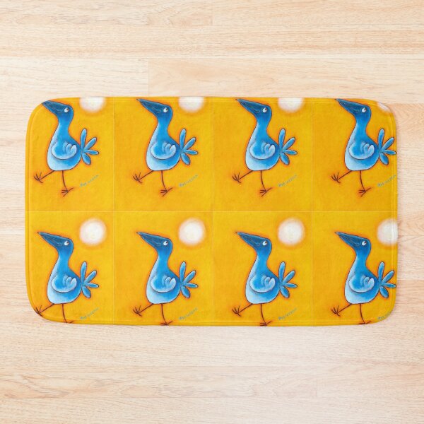 Happy bird in the sunshine Bath Mat