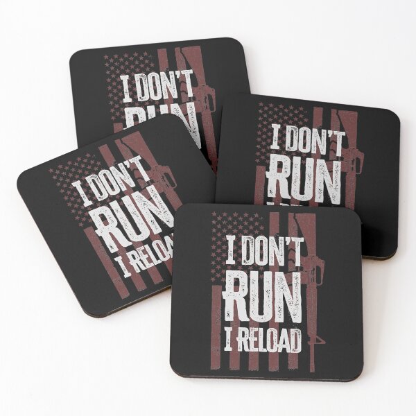 Item preview, I Don't Run I Reload Funny Gun Owners US American Flag  designed and sold by TheSpottedDogAp.