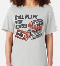 Spielt immer noch mit Blöcken Slim Fit T-Shirt