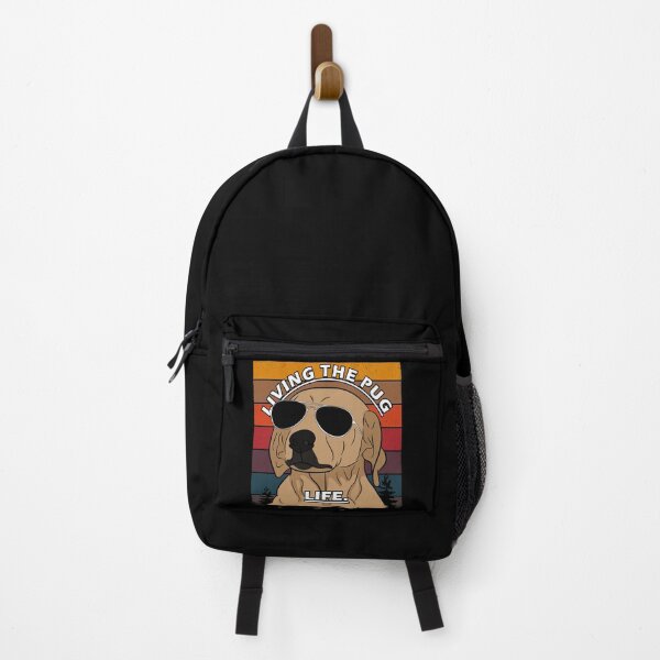 Item preview, Funny distressed retro sunset living the pug life, dog face saying/quote design designed and sold by SamRVstore.