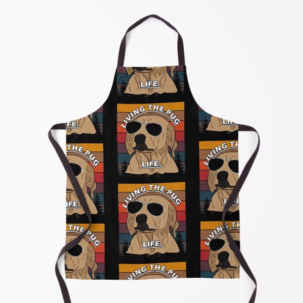 Item preview, Funny distressed retro sunset living the pug life, dog face saying/quote design designed and sold by SamRVstore.
