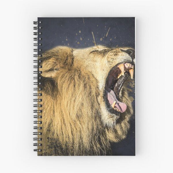 Item preview, lion art on black background designed and sold by Xippy Art.