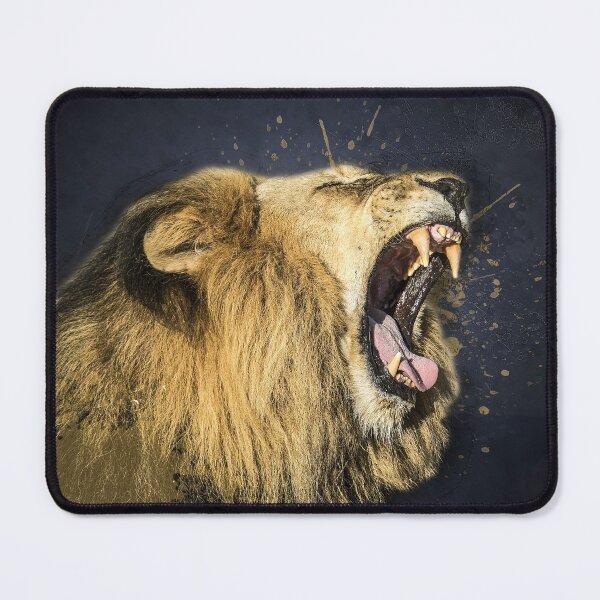 Item preview, lion art on black background designed and sold by Xippy Art.