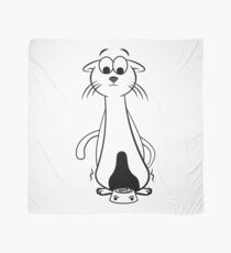 Skinny Funny Cat Eat Bones Scarf