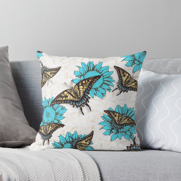 Item preview, Butterflies and blue flowers designed and sold by Dobermashka.