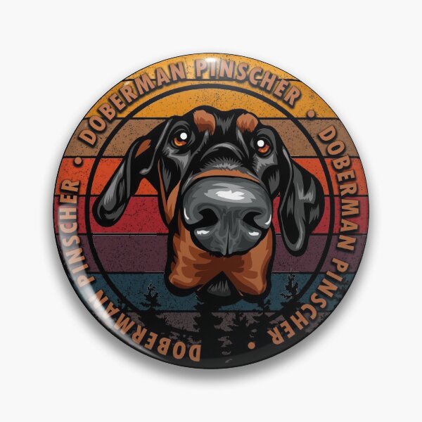 Item preview, Doberman Pinscher distressed sunset retro dog face design designed and sold by SamRVstore.