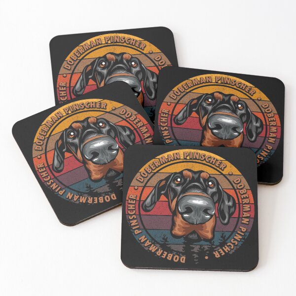 Item preview, Doberman Pinscher distressed sunset retro dog face design designed and sold by SamRVstore.