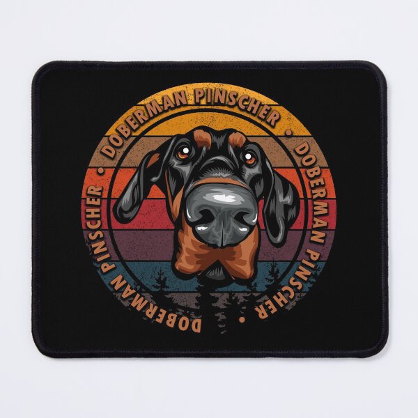 Item preview, Doberman Pinscher distressed sunset retro dog face design designed and sold by SamRVstore.