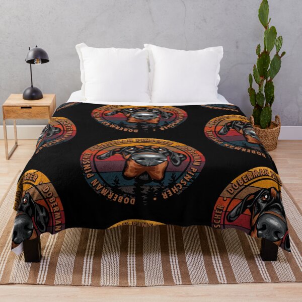 Item preview, Doberman Pinscher distressed sunset retro dog face design designed and sold by SamRVstore.