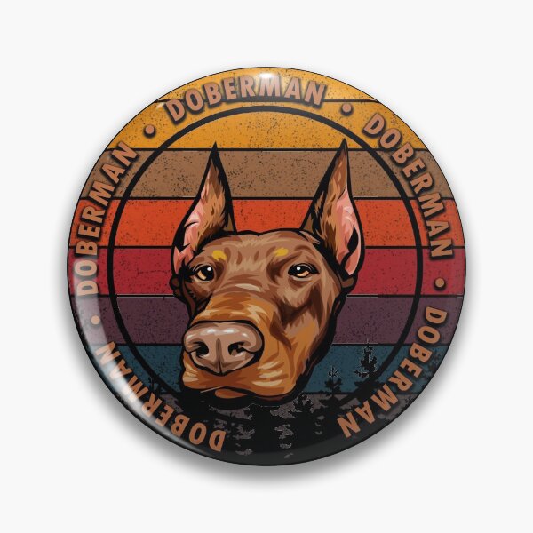 Item preview, Doberman distressed sunset retro dog face design designed and sold by SamRVstore.