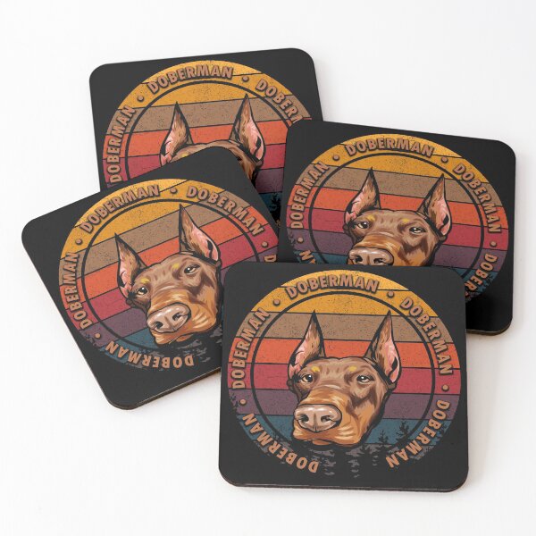 Item preview, Doberman distressed sunset retro dog face design designed and sold by SamRVstore.