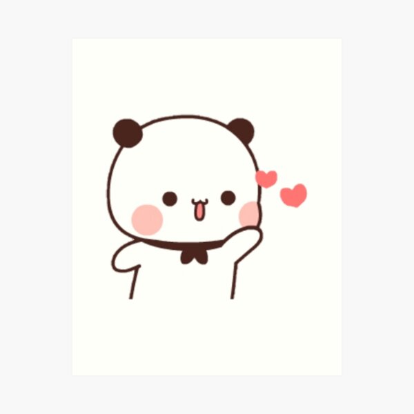 Bubu Gives Kiss for Dudu - Bubu Always Waits For Dudu Art Print