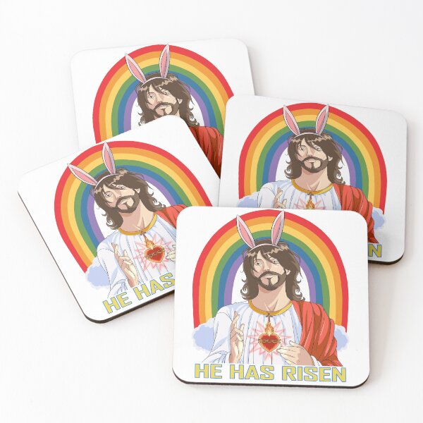 Item preview, Jesus Christ Christian God Easter Bunny Rainbow designed and sold by Nosek1ng.