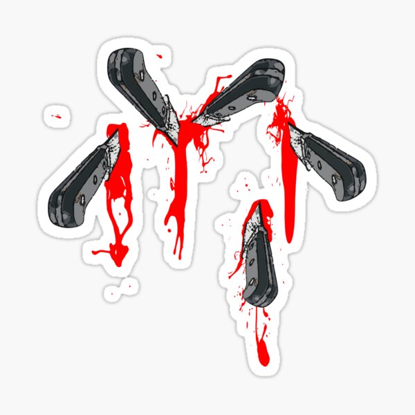 Stabbed In Back Stickers Redbubble - knife stab roblox