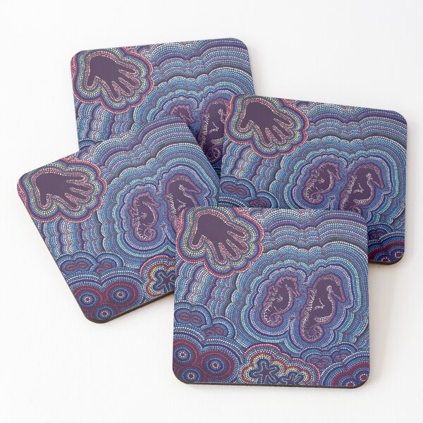 Item preview, Long Reef Sea Life Dot paintings by Kim Cameron Art designed and sold by LOSTMANLY.