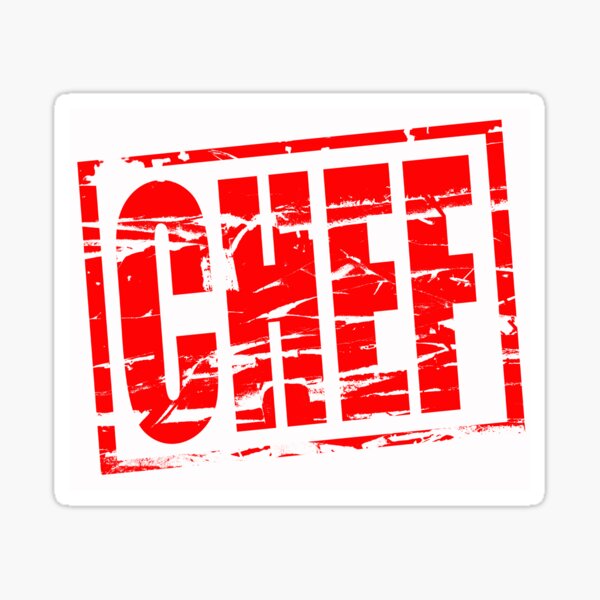 Chef red rubber stamp effect Sticker