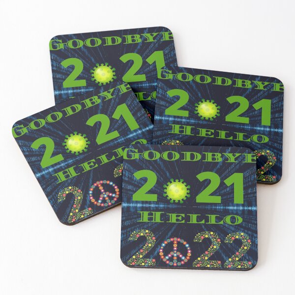 Item preview, goodbye 2021 hello 2022 with floral numbers and peace symbole designed and sold by lelixart.