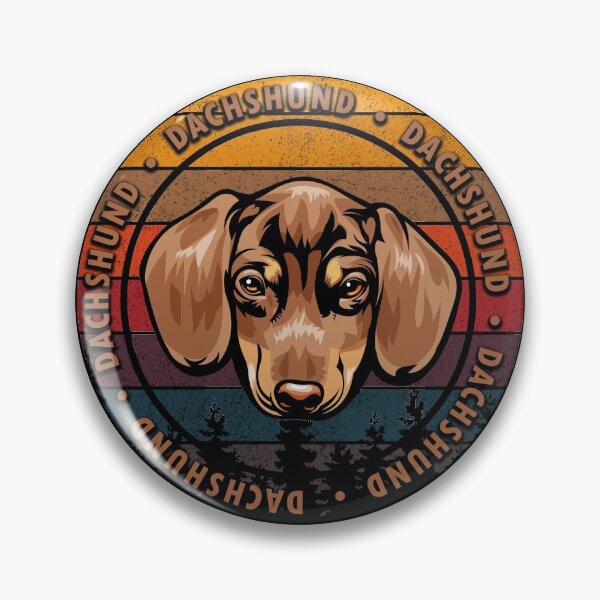 Item preview, Dachshund distressed sunset retro dog face design designed and sold by SamRVstore.