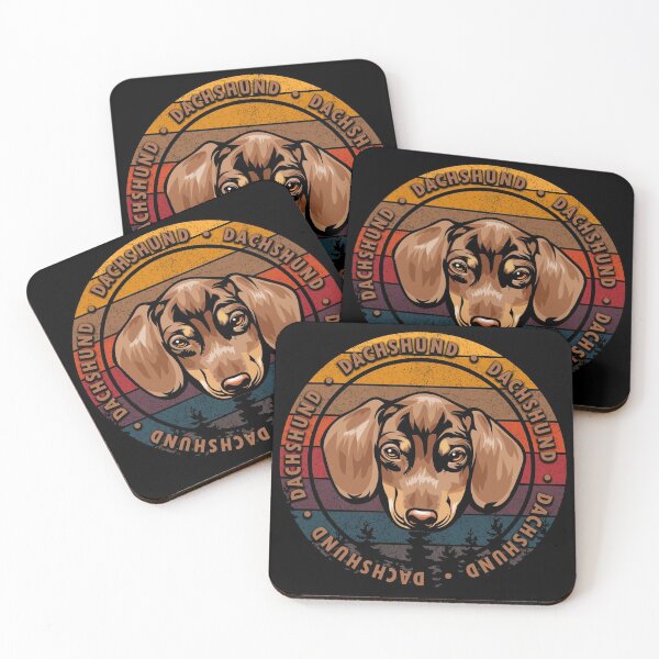 Item preview, Dachshund distressed sunset retro dog face design designed and sold by SamRVstore.