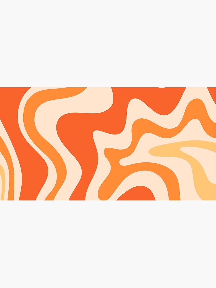 Tangerine Liquid Swirl Retro Modern Abstract Pattern by kierkegaard