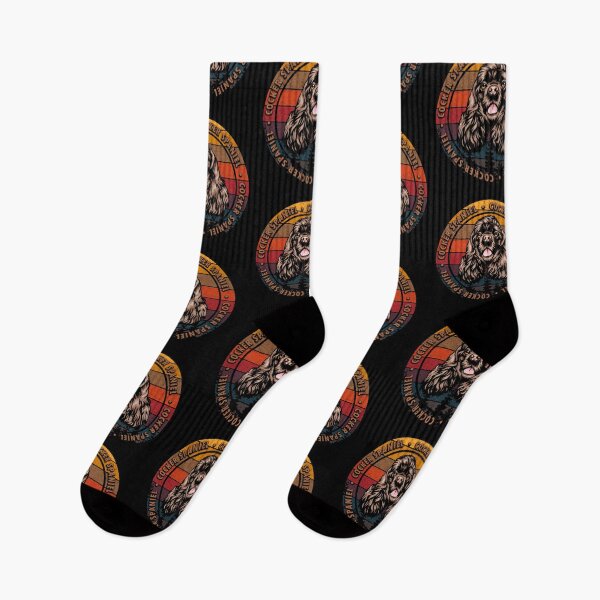 Item preview, Cocker spaniel distressed sunset retro dog face design designed and sold by SamRVstore.