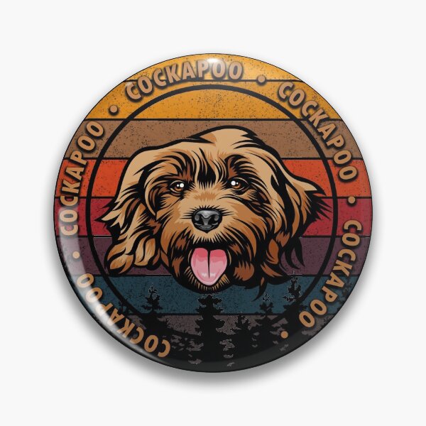 Item preview, Cockapoo distressed sunset retro dog face design designed and sold by SamRVstore.
