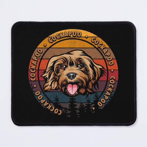 Item preview, Cockapoo distressed sunset retro dog face design designed and sold by SamRVstore.