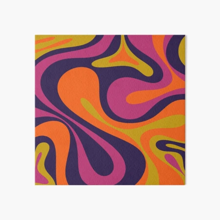 アート・デザイン・音楽 BOLISM/1960 Mod Swirl Retro Abstract 60s 70s 80s Pattern Blue Orange