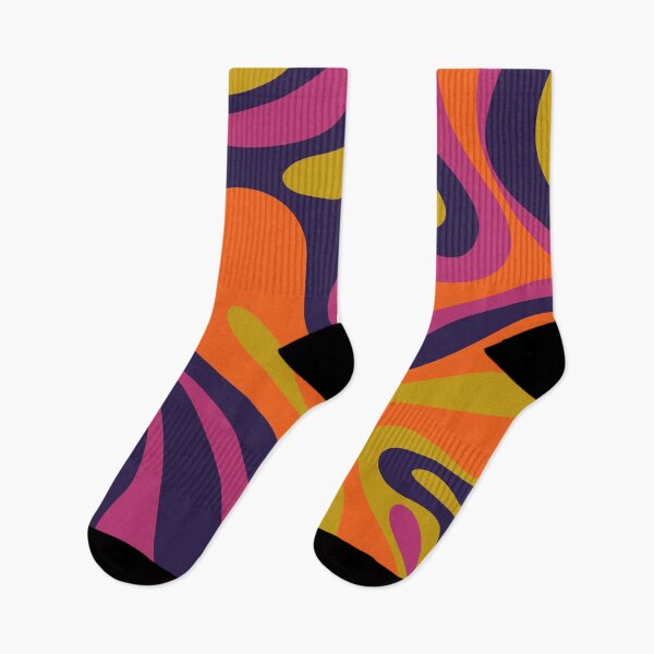 Item preview, Mod Swirl Retro Abstract 60s 70s 80s Pattern Blue Orange Lime Magenta designed and sold by kierkegaard.