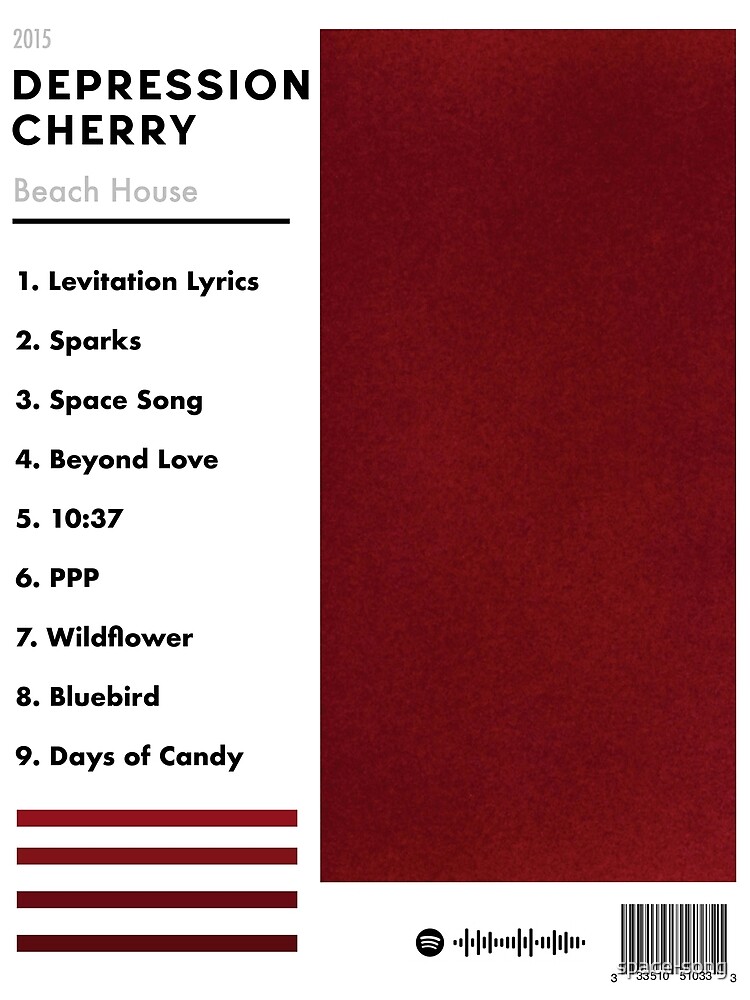 "Depression Cherry Beach House Tracklist" Poster for Sale by spacesong