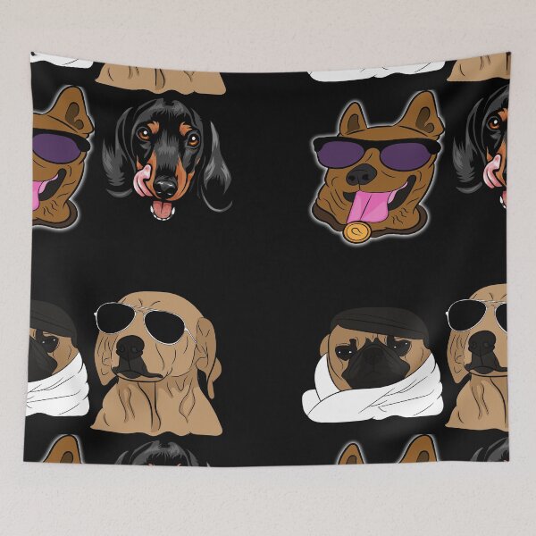 Item preview, Artistic dog face designs sticker pack 5 designed and sold by SamRVstore.