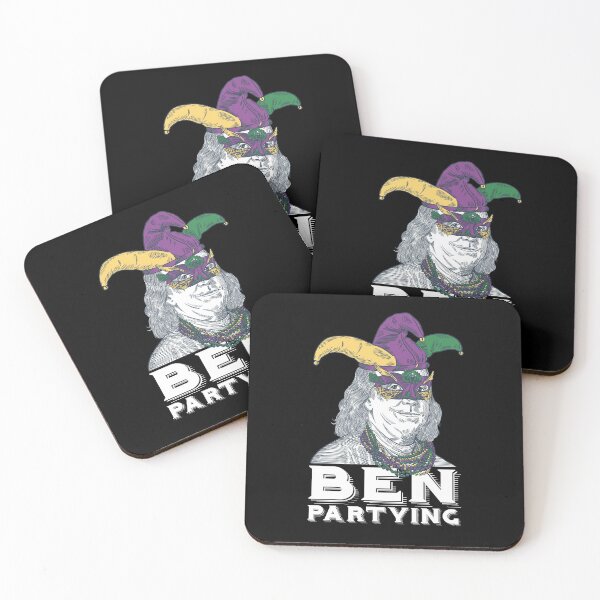 Item preview, Ben Partying Mardi Gras 2022 Benjamin Franklin designed and sold by Dressed For  Duty.