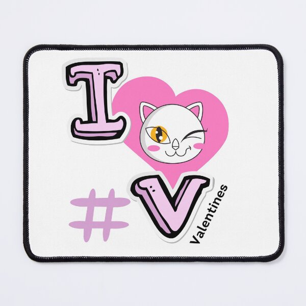 Item preview, I LOVE VALENTINES - Heart with Cat wink designed and sold by OMdesign10.