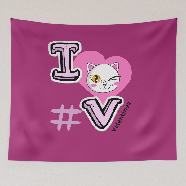 Item preview, I LOVE VALENTINES - Heart with Cat wink designed and sold by OMdesign10.